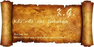 Körözsi Galatea névjegykártya
